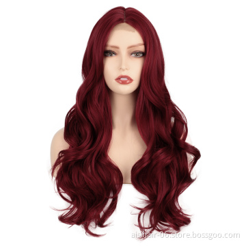 Pre plucked private lable high quality wholesale weaving supplier synthetic fiber heat resistant wig hair lace front black women
